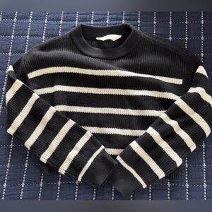 H&M Black and White Striped Sweater for Girls